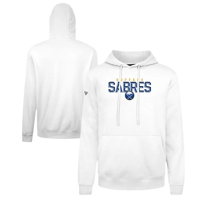 Men's Levelwear White Buffalo Sabres Podium Carve Pullover Hoodie