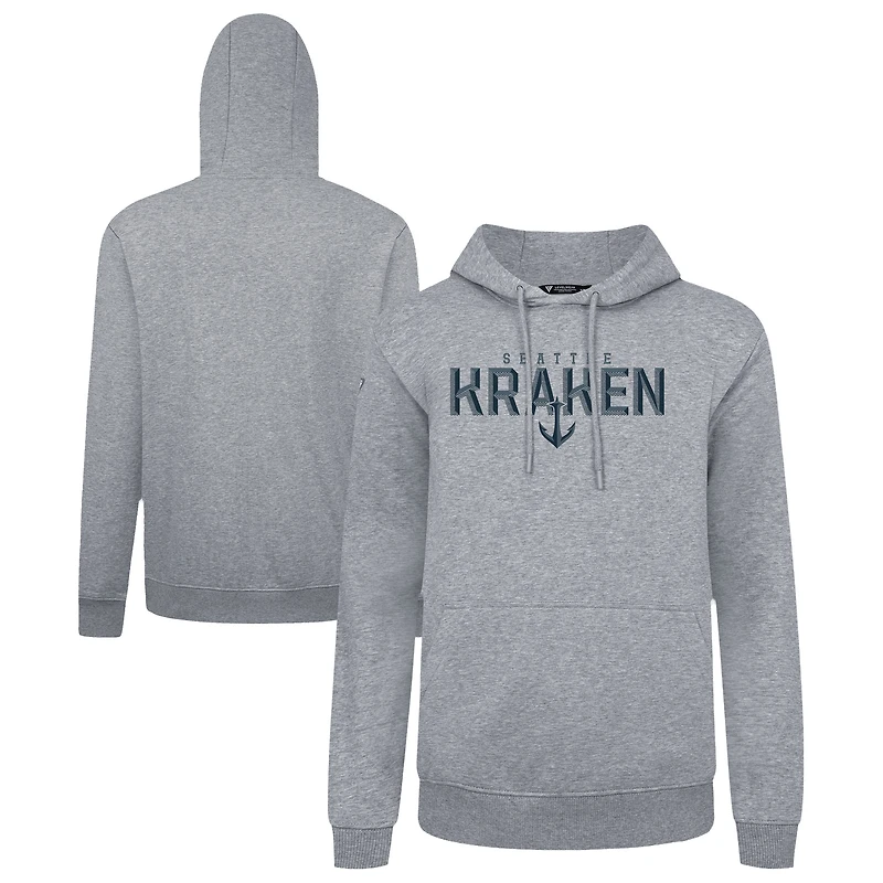 Men's Levelwear Gray Seattle Kraken Podium Carve Pullover Hoodie