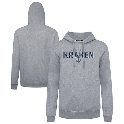 Men's Levelwear Gray Seattle Kraken Podium Carve Pullover Hoodie