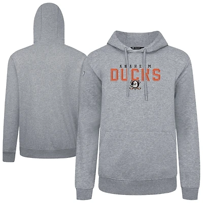 Men's Levelwear Gray Anaheim Ducks Podium Carve Pullover Hoodie