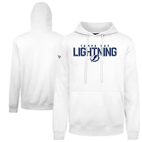 Men's Levelwear White Tampa Bay Lightning Podium Carve Pullover Hoodie