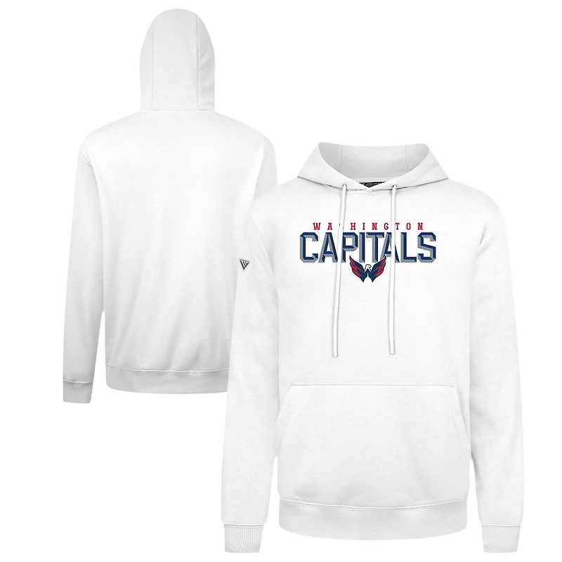 Men's Levelwear White Washington Capitals Podium Carve Pullover Hoodie