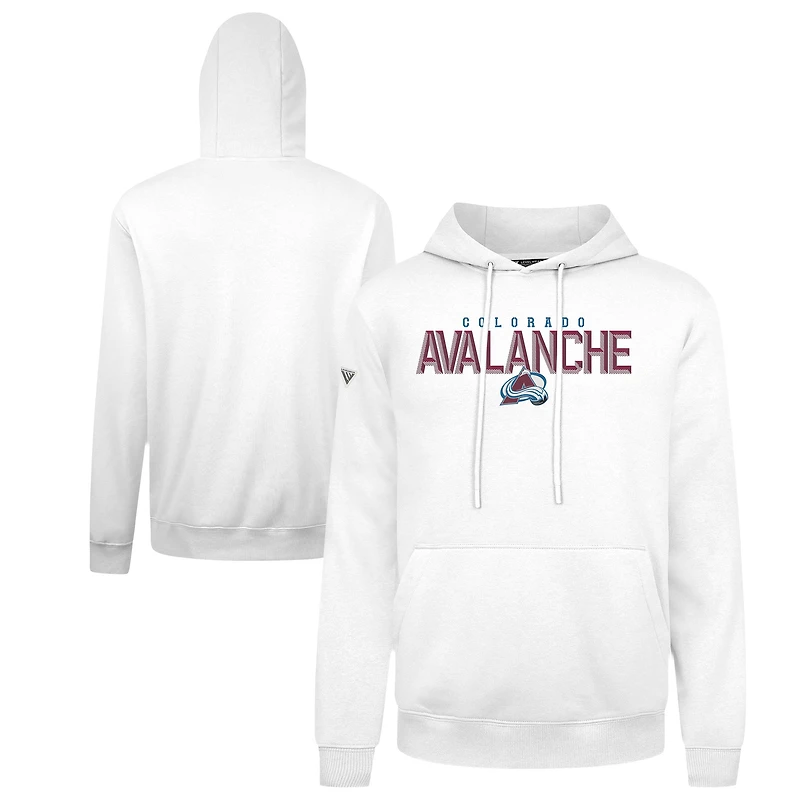 Men's Levelwear White Colorado Avalanche Podium Carve Pullover Hoodie