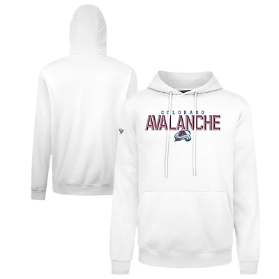 Men's Levelwear White Colorado Avalanche Podium Carve Pullover Hoodie
