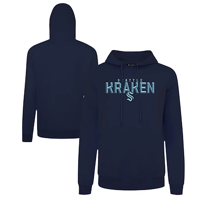 Men's Levelwear Navy Seattle Kraken Podium Carve Pullover Hoodie