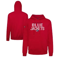Men's Levelwear Red Columbus Blue Jackets Podium Carve Pullover Hoodie