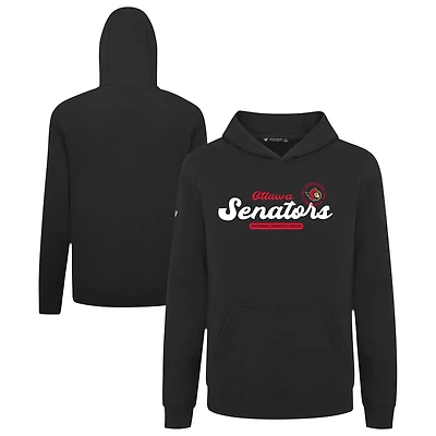 Youth Levelwear Black Ottawa Senators Podium Monument Pullover Hoodie