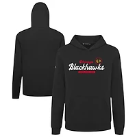 Youth Levelwear Black Chicago Blackhawks Podium Monument Pullover Hoodie