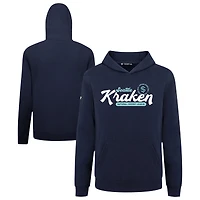 Youth Levelwear Navy Seattle Kraken Podium Monument Pullover Hoodie