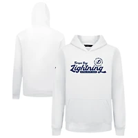 Youth Levelwear White Tampa Bay Lightning Podium Monument Pullover Hoodie
