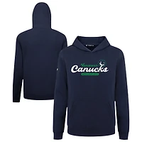 Youth Levelwear Navy Vancouver Canucks Podium Monument Pullover Hoodie