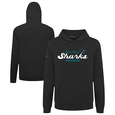 Youth Levelwear Black San Jose Sharks Podium Monument Pullover Hoodie