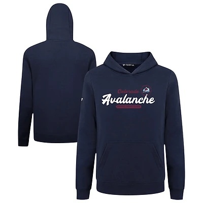 Youth Levelwear Navy Colorado Avalanche Podium Monument Pullover Hoodie