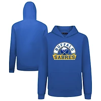 Youth Levelwear Royal Buffalo Sabres Podium Banner Arch Pullover Hoodie