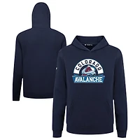 Youth Levelwear Navy Colorado Avalanche Podium Banner Arch Pullover Hoodie
