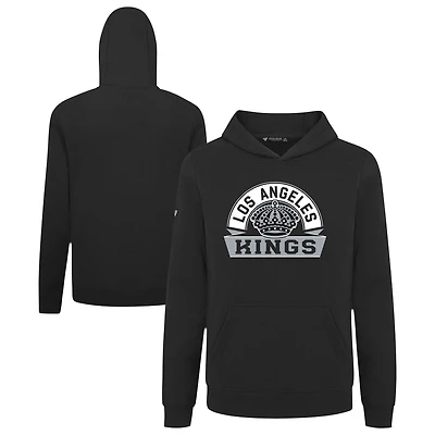 Youth Levelwear Black Los Angeles Kings Podium Banner Arch Pullover Hoodie