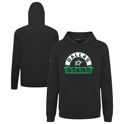 Youth Levelwear Black Dallas Stars Podium Banner Arch Pullover Hoodie