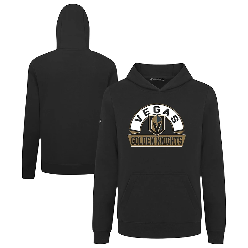 Youth Levelwear Black Vegas Golden Knights Podium Banner Arch Pullover Hoodie