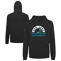 Youth Levelwear Black San Jose Sharks Podium Banner Arch Pullover Hoodie