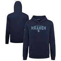 Youth Levelwear Navy Seattle Kraken Podium Carve Pullover Hoodie