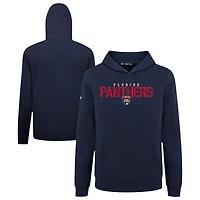 Youth Levelwear Navy Florida Panthers Podium Carve Pullover Hoodie