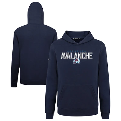 Youth Levelwear Navy Colorado Avalanche Podium Carve Pullover Hoodie
