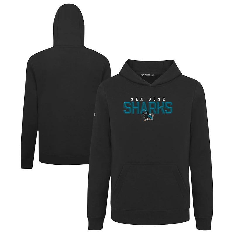 Youth Levelwear Black San Jose Sharks Podium Carve Pullover Hoodie
