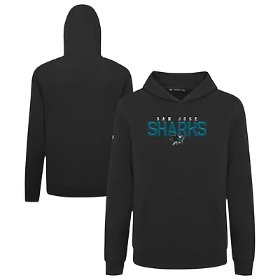 Youth Levelwear Black San Jose Sharks Podium Carve Pullover Hoodie