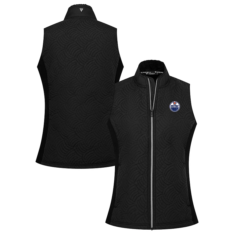 Women's Levelwear Black Edmonton Oilers Sandra Full-Zip Vest