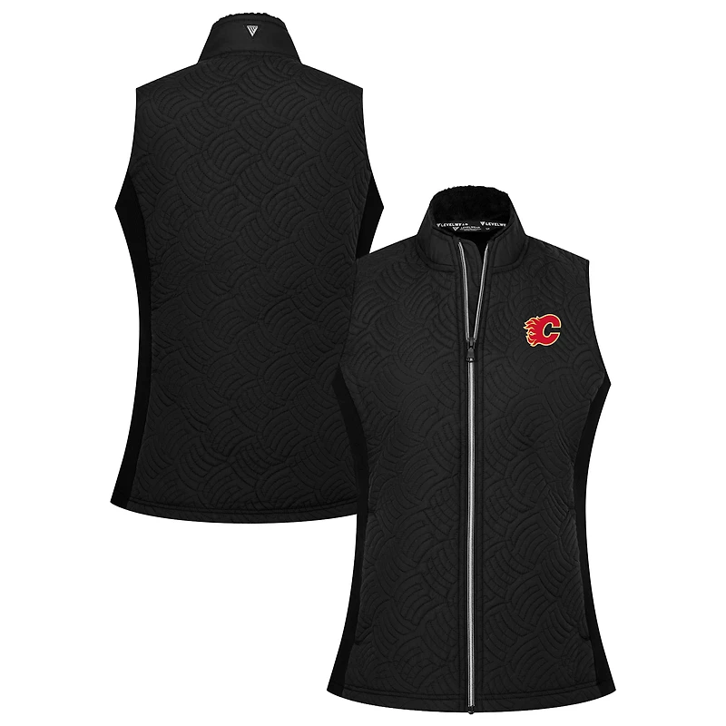 Women's Levelwear Black Calgary Flames Sandra Full-Zip Vest