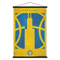 Chicago Sky 24" x 35" Poster with Magnetic Frame
