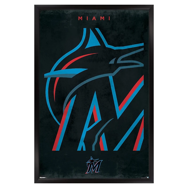 Miami Marlins 24" x 36" Framed Poster