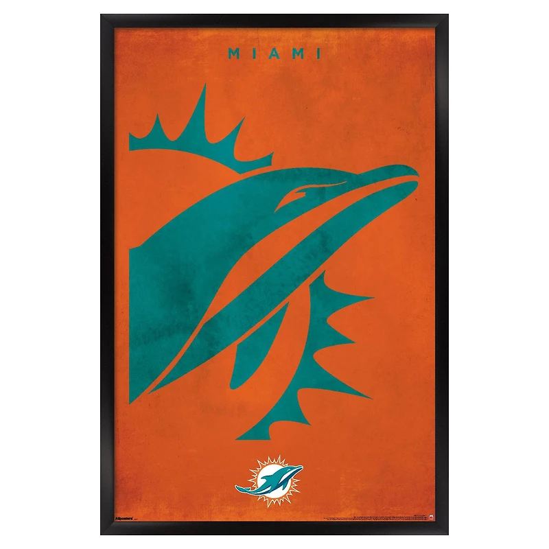 Miami Dolphins 24" x 36" Framed Poster
