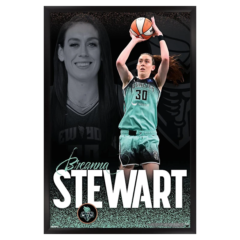 Breanna Stewart New York Liberty 24" x 36" Framed Player Poster
