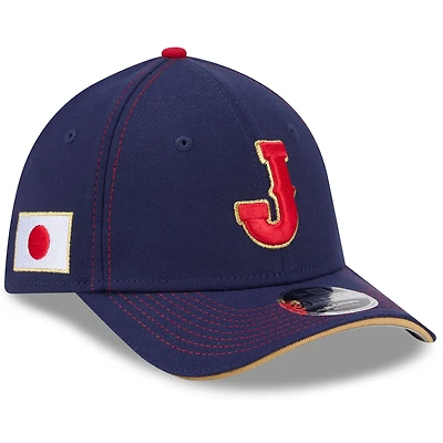 Men's New Era Navy Japan Baseball 2026 World Baseball Classic M-Crown 39THIRTY Flex Hat