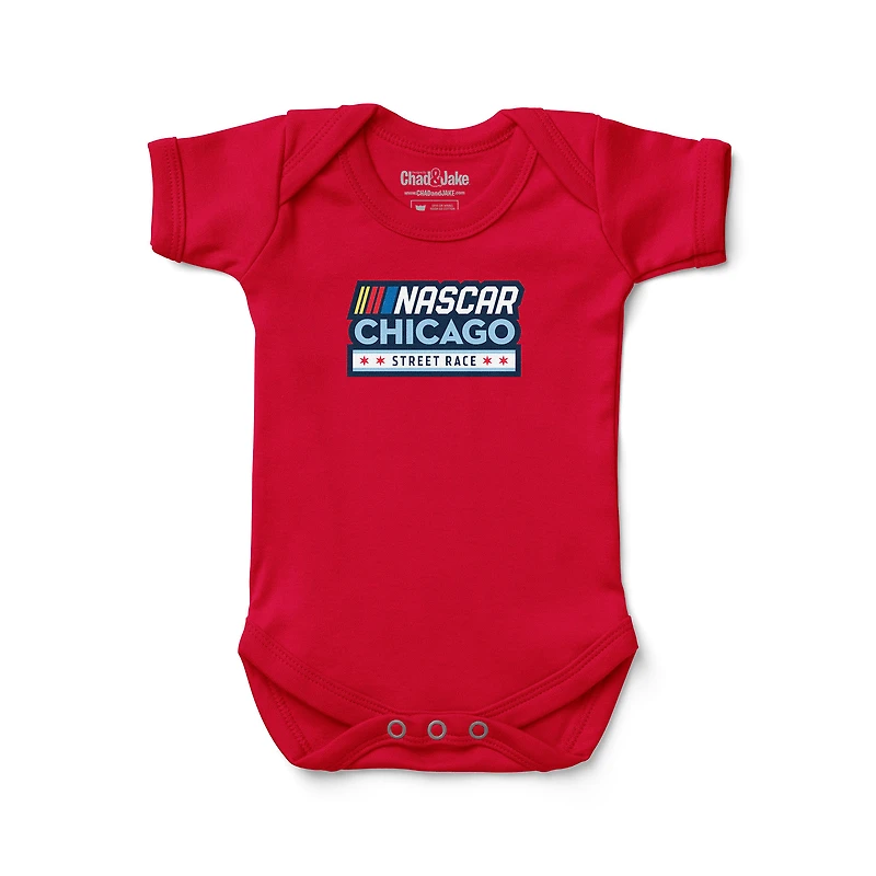 Newborn & Infant Chad Jake Red NASCAR Chicago Street Race Event Bodysuit