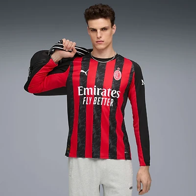 Men's Puma  Red AC Milan 2025/26 Home Replica Long Sleeve Jersey