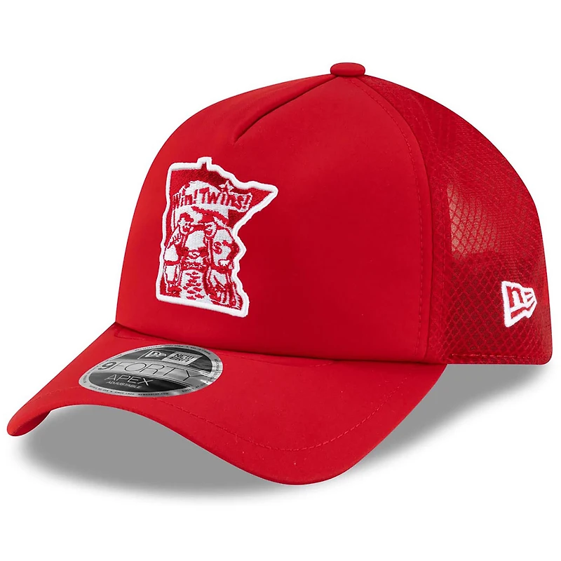 Men's New Era Red Minnesota Twins 2026 Batting Practice Alternate Apex 9FORTY Adjustable Hat