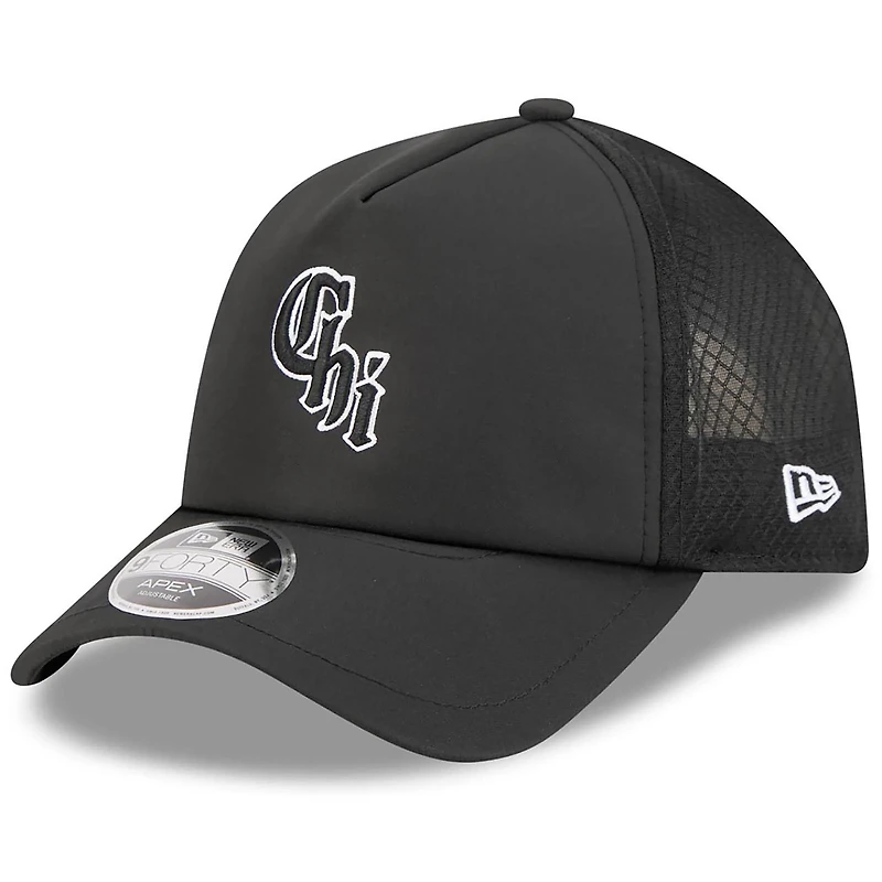 Men's New Era Black Chicago White Sox 2026 Batting Practice Alternate Apex 9FORTY Adjustable Hat