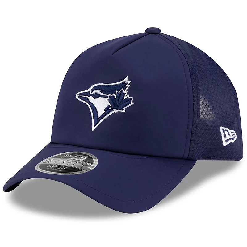 Men's New Era Navy Toronto Blue Jays 2026 Batting Practice Apex 9FORTY Adjustable Trucker Hat