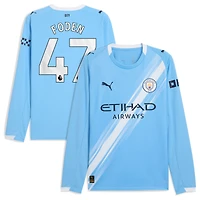 Men's Puma Phil Foden Sky Blue Manchester City 2025/26 Home Replica Long Sleeve Player Jersey