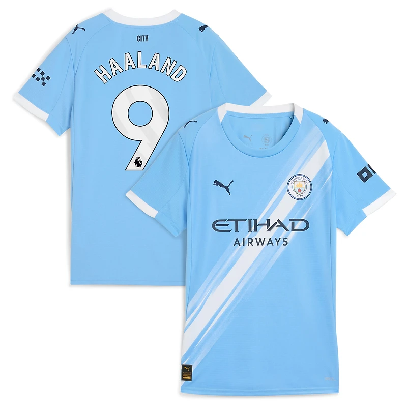 Women's Puma Erling Haaland Sky Blue Manchester City 2025/26 Home Replica Player Jersey