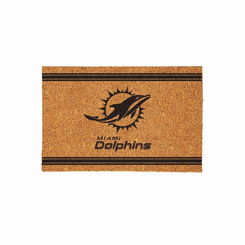 Miami Dolphins 24" x 36" Outdoor Monochrome Team Logo Coir Mat