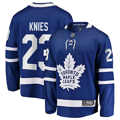 Men's Fanatics Matthew Knies Blue Toronto Maple Leafs Home  Breakaway Jersey