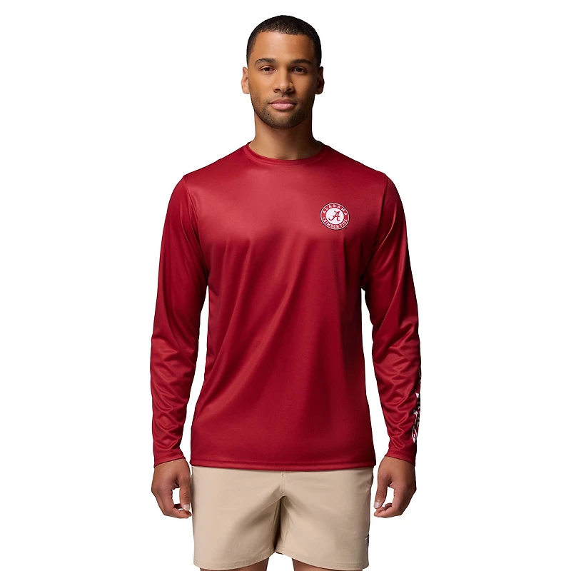Men's Columbia  Crimson Alabama Tide PHG Terminal Shot 3-Hit Long Sleeve T-Shirt