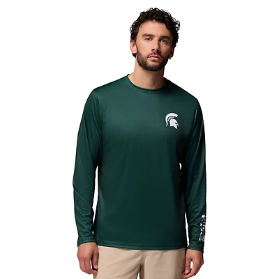 Men's Columbia  Green Michigan State Spartans PHG Terminal Shot Long Sleeve T-Shirt