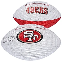 Brock Purdy San Francisco 49ers Autographed Swarovski Crystal White Panel Football - Art by Rock On Sports