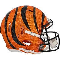 Joe Burrow Cincinnati Bengals Autographed Swarovski Crystal Riddell Speed Authentic Helmet - Art by Rock On Sports