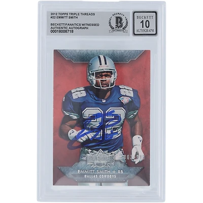 Emmitt Smith Dallas Cowboys Autographed 2012 Topps Triple Threads #22 #/989 Beckett Fanatics Witnessed Authenticated 10 Card