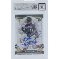 Julio Rodriguez Seattle Mariners Autographed 2022 Topps Triple Threads #74 Beckett Fanatics Witnessed Authenticated 10 Rookie Card